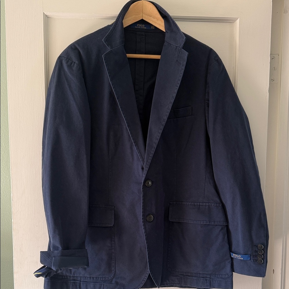 Polo by Ralph Lauren Navy Cotton Sport Coat
